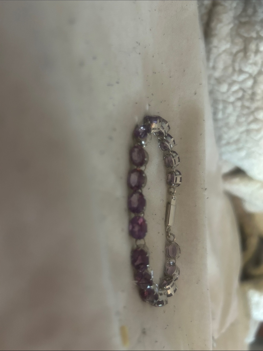 Silver and amethyst bracelet